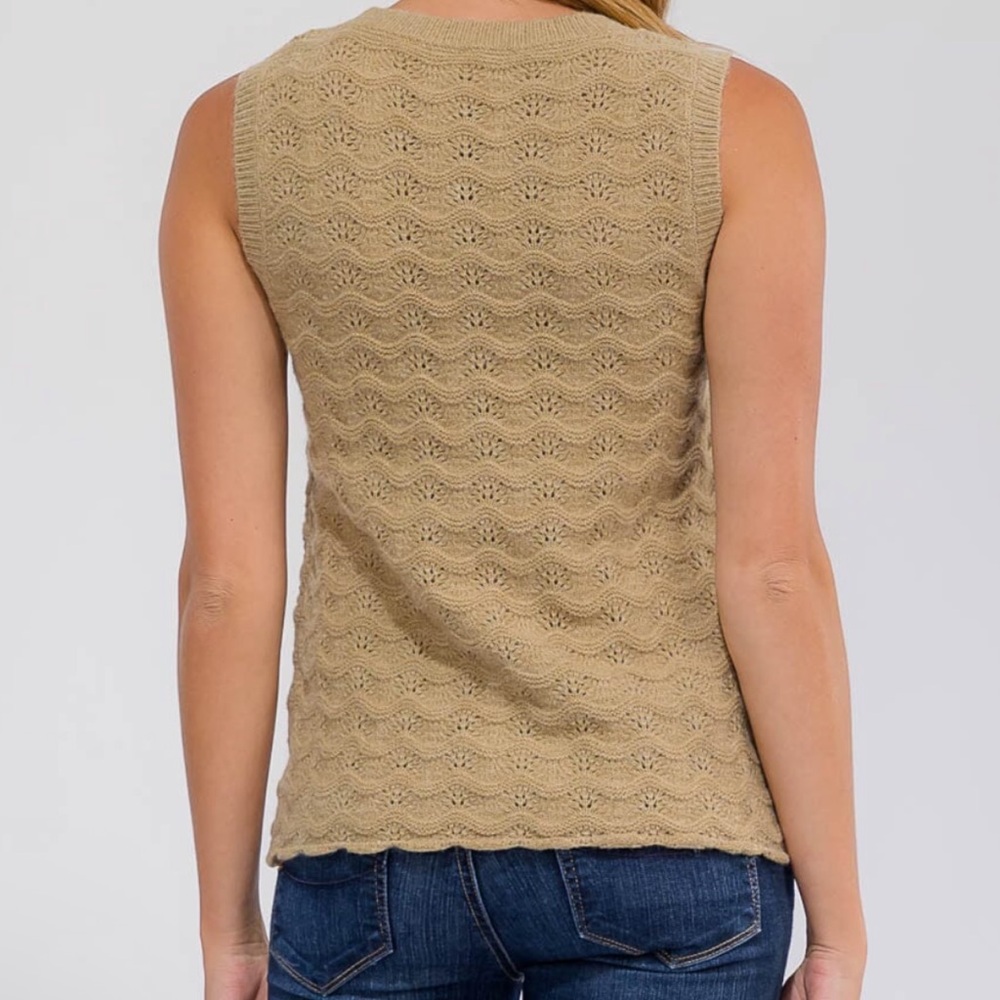 Hem & Thread Beige Knit Tank Top - Picture 4 of 4